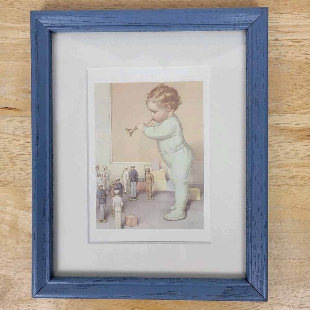 Vintage Bessie Pease Gutmann "Taps" Framed Postcard Print 1985 Portal PUBS